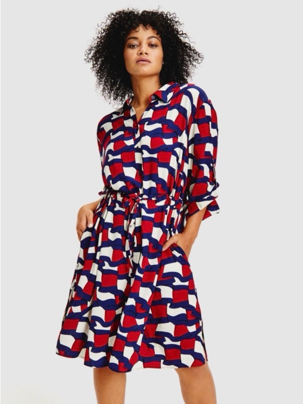 Tommy Hilfiger Abstract Print Midi Dress Medium NWT